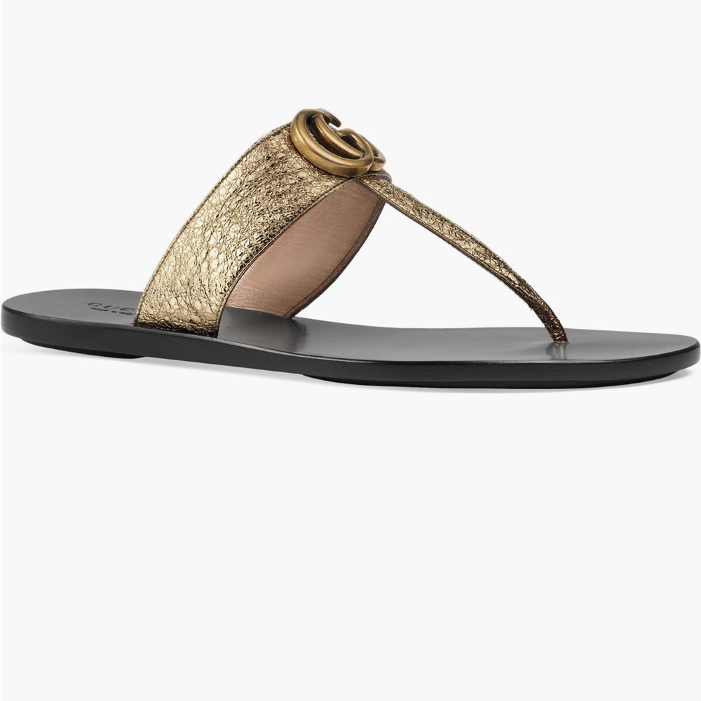 Gucci Metallic Gold Sandals